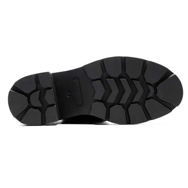 Elastic Chunky Heel Lug Sole Booties - BLACK PU - 5